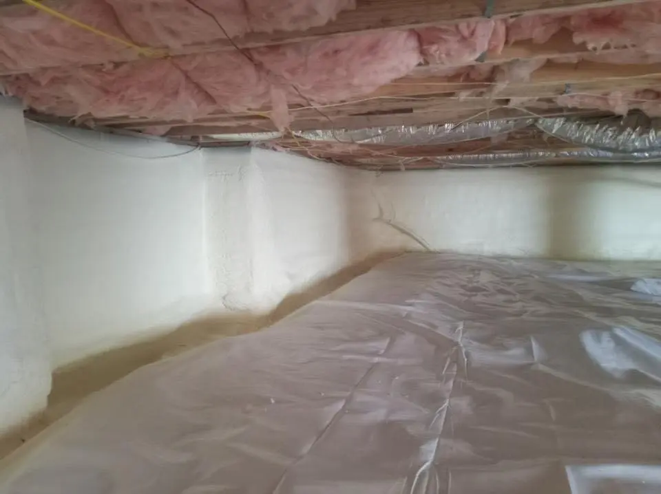 Crawl space encapsulation with closed-cell spray foam for Spray Foam Roofing in South Kingstown